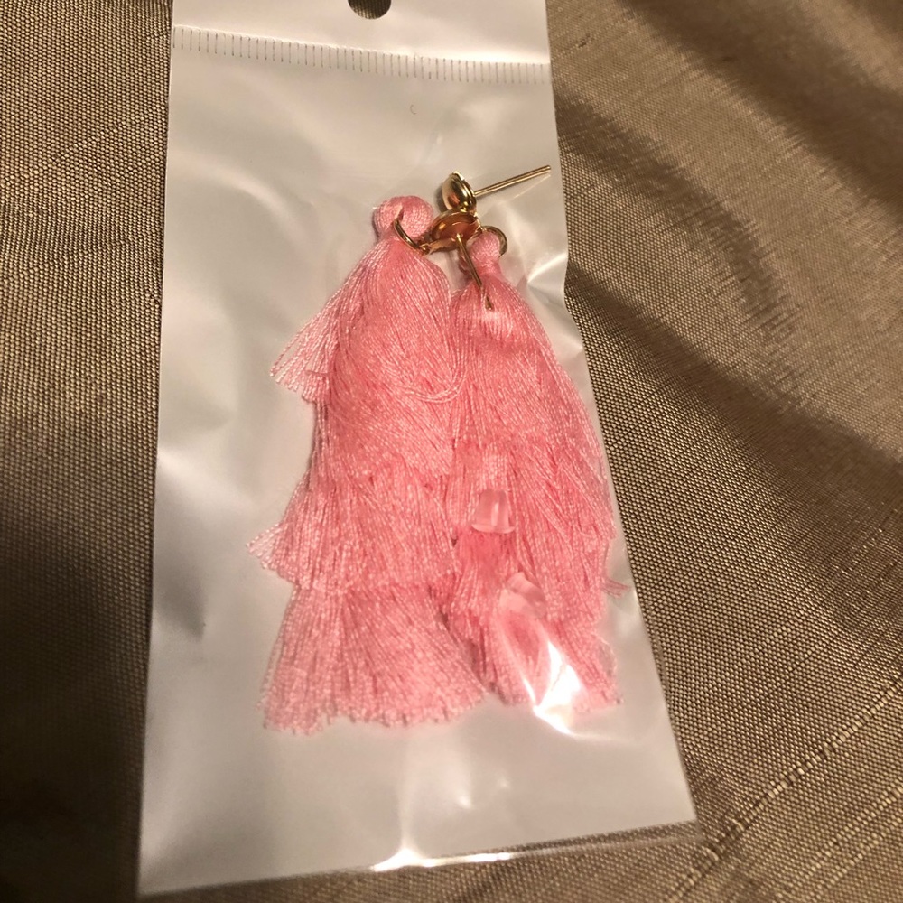 Pink tassel earrings